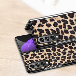 Custodia in pelle con stampa leopardata per Samsung Galaxy Zfold3