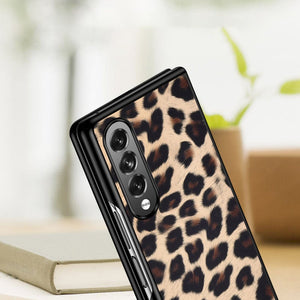 Custodia in pelle con stampa leopardata per Samsung Galaxy Zfold3