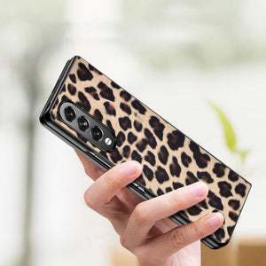 Custodia in pelle con stampa leopardata per Samsung Galaxy Zfold3