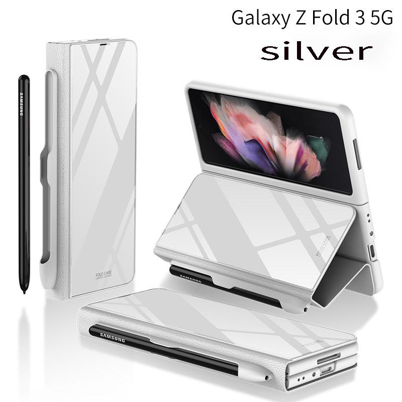 Custodia per cellulare Samsung Zfold3 Custodia in vetro con slot per penna laterale creativa