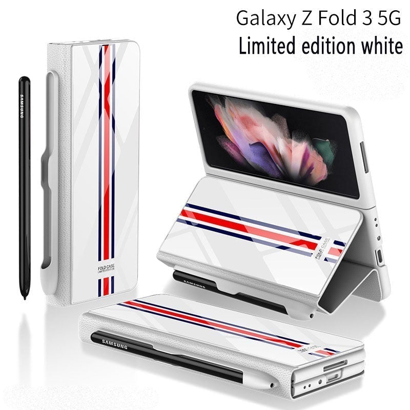 Custodia per cellulare Samsung Zfold3 Custodia in vetro con slot per penna laterale creativa