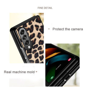 Custodia in pelle con stampa leopardata per Samsung Galaxy Zfold3