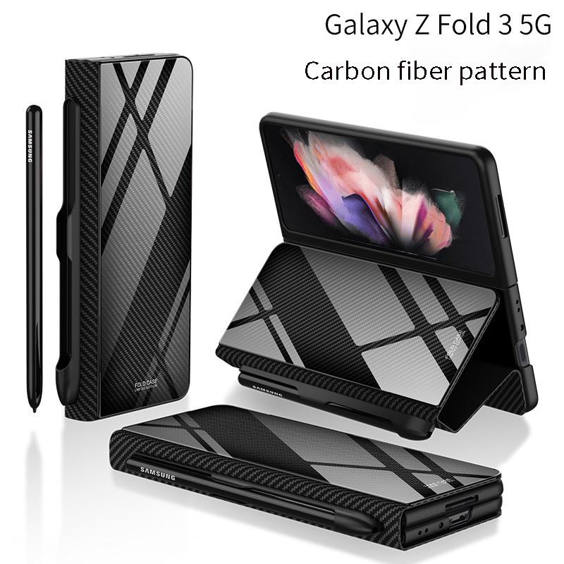 Custodia per cellulare Samsung Zfold3 Custodia in vetro con slot per penna laterale creativa