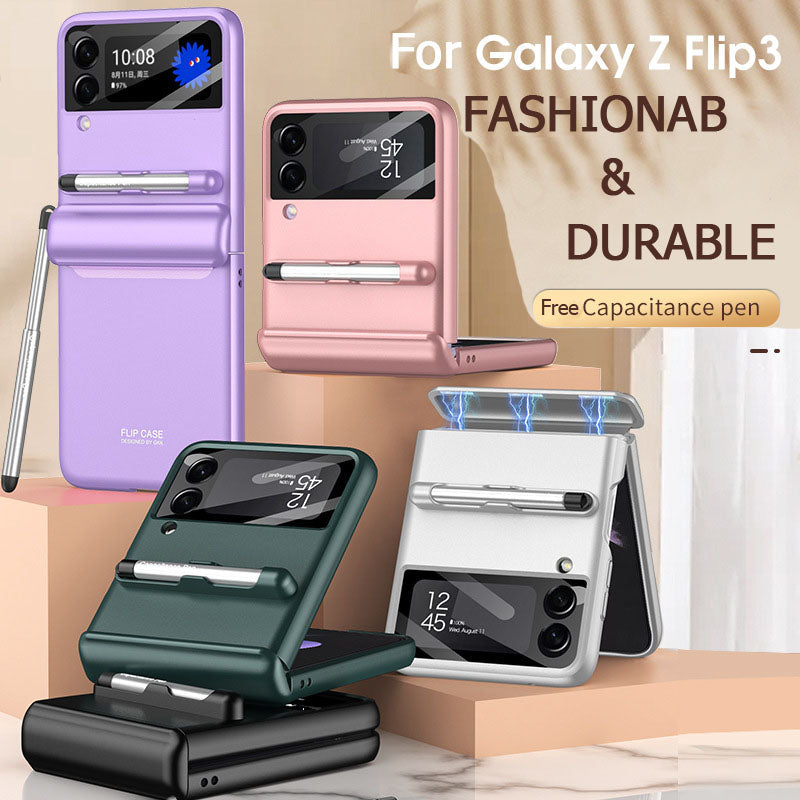 Custodia protettiva ultrasottile per Samsung Galaxy Z Flip 3 con penna capacitiva